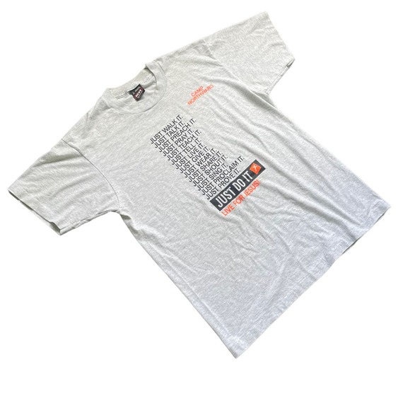 VTG Nike Just Do It Just Walk It Jesus Christian T-Shirt Sz Large Single Stitch - Picture 5 of 6